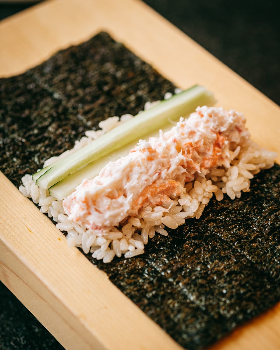 Kani handroll at Momiji Omakase