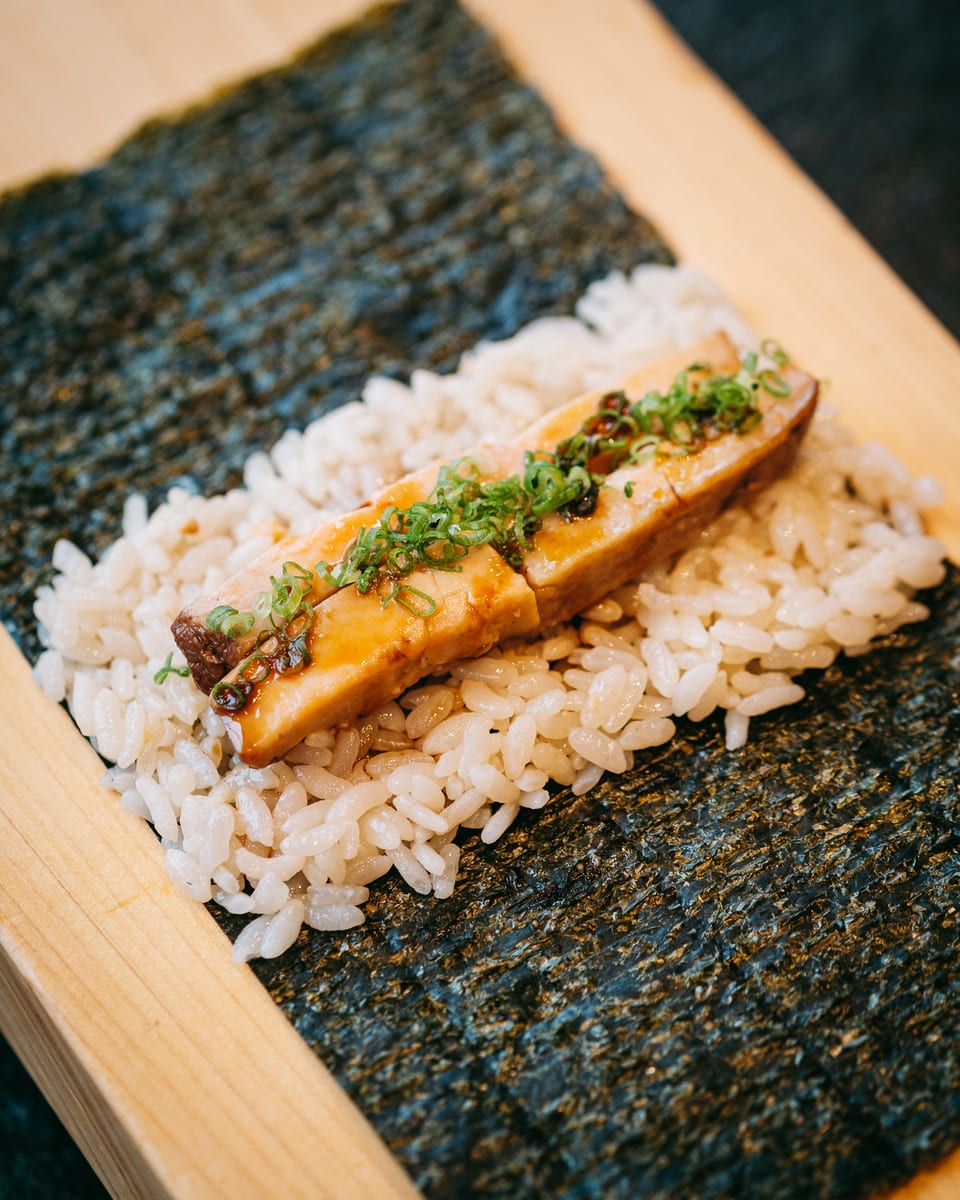 Ankimo handroll at Momiji Omakase